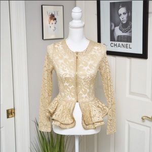 Forever 21 gold long sleeve peplum size small